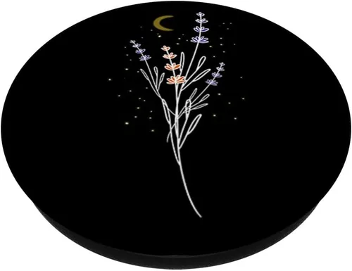 Vista 2 de Moon Lavender Cool Satellite Cresent Luna Stargazer regalo PopSockets agarre y soporte para teléfonos y tabletas