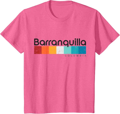 Vista 59 de Barranquilla Colombia - Camiseta de diseño vintage de estilo retro, Blanco, S