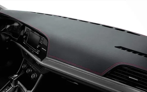 Vista 8 de Cubierta de cuero negro para tablero de automóvil, alfombrilla para salpicadero de automóvil, compatible con Nissan Sentra 2020-2021-2022-2023