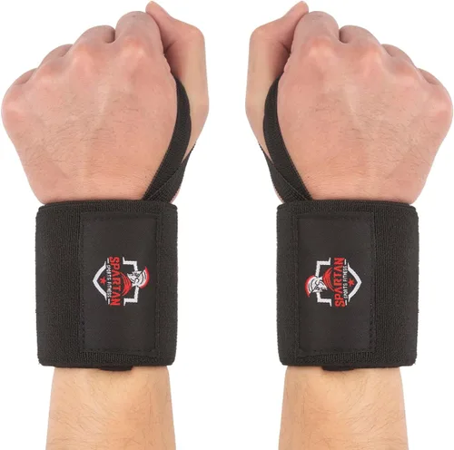 Vista 6 de Spartan Muñequeras para levantamiento de pesas de 18 pulgadas, soporte de muñeca resistente con bucle para el pulgar, envolturas de elevación