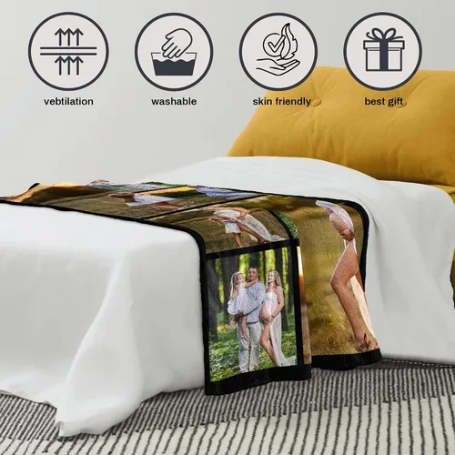 Vista 8 de DIYKST Manta de forro polar personalizada con fotos para familiares, amigos y mascotas, mantas personalizadas con collage de fotos de 1 a 9