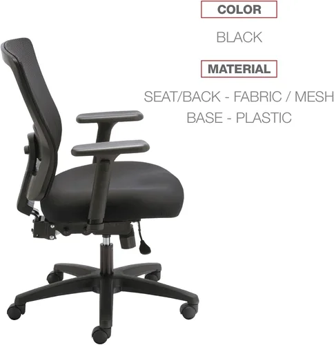 Vista 4 de Alera ALE Envy Series Silla multifunción de malla con respaldo medio, color negro