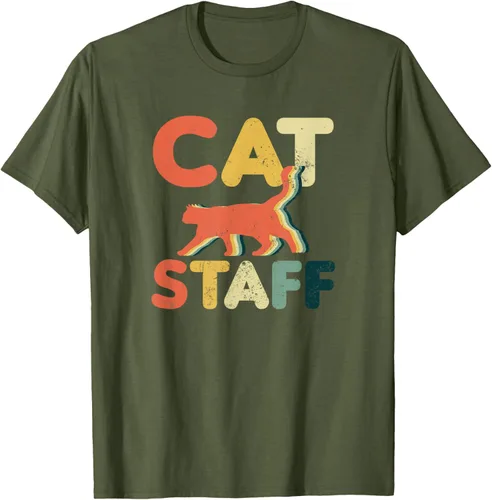 Vista 34 de Cat Servant Design Vintage Retro Staff Gift T-Shirt for Men Women