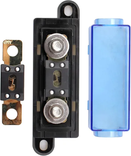 Vista 3 de Portafusibles MEGA/AMG de 1 vía 60A, fusible atornillado M8 5/16 pulgadas (paquete de 2 fusibles de 60 A + portafusibles de 1 vía)