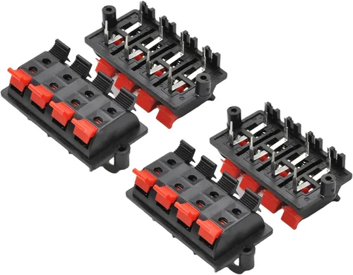 Vista 12 de Fielect 16 unids WP2-3 Clip de conexión de resorte de altavoz Terminales de 2 vías Bloque de tira Abrazadera de unión Clip de prueba Jack Socket