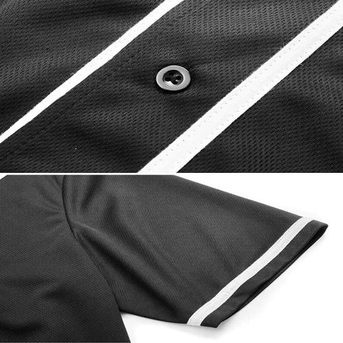 Vista 5 de Camiseta de béisbol para niños, camisa con botones, manga corta, hip hop, uniformes deportivos personalizados para niñas