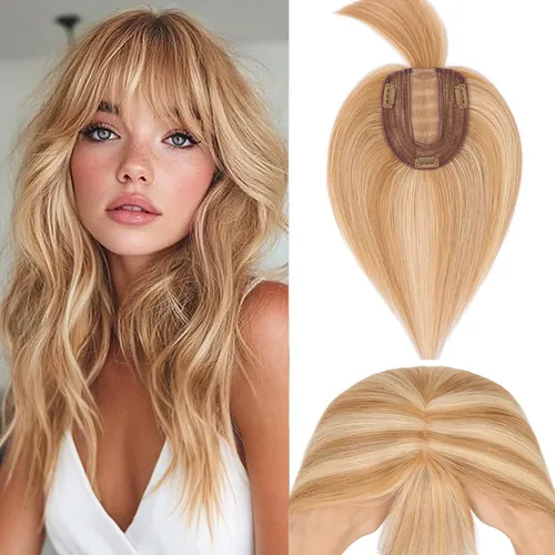 Vista 122 de Rich Choices Pelucas con topper de cabello para mujeres, cabello humano real 100% Remy, sin flequillo, para mujeres con adelgazamiento en la parte