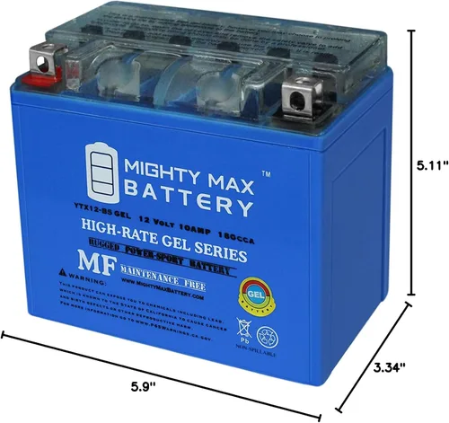 Vista 9 de Mighty Max Battery Batería de gel YTX12-BS 12V 10AH para Suzuki DL650 V-Strom 2004-2012