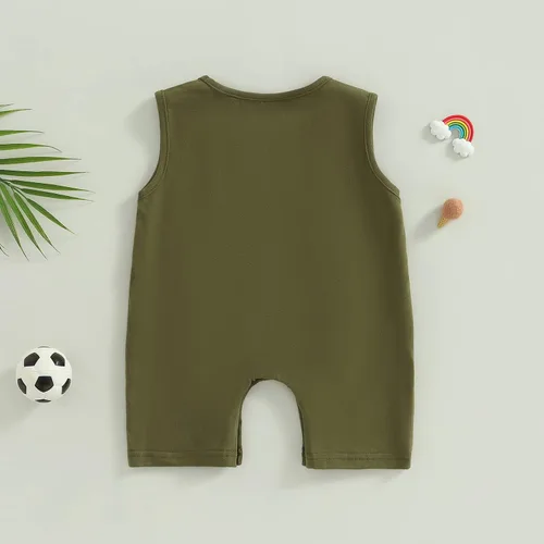 Vista 140 de Mameluco unisex de manga corta para bebé recién nacido, con botones, de una pieza, ropa de color sólido