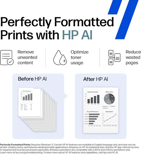 Vista 3 de Impresora inalámbrica en blanco y negro HP LaserJet M110w, impresión, velocidades rápidas, configuración fácil, impresión móvil, ideal para equipos