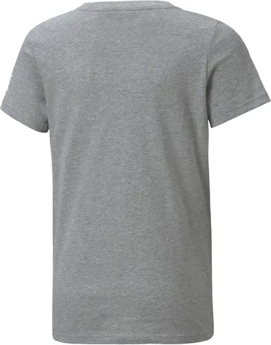 Vista 2 de PUMA Niños Niños BMW MMS Essentials Logo Crew Cuello Camiseta Atlética Manga Atlética Tops Casual - Gris - Talla M, Gris