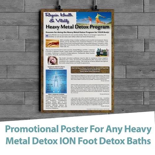 Vista 8 de Better Health Company Heavy Metal Detox 11 X 17 pulgadas laminado cartel promocional para promover cualquier baño de desintoxicación de pies