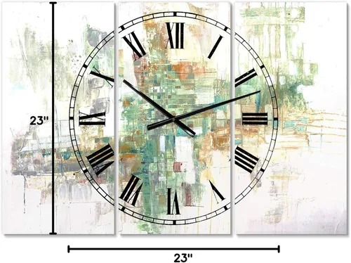 Vista 6 de DesignQ 'Personality' - Reloj de pared grande y moderno de 3 paneles para el hogar, dormitorio, baño, oficina, sala de estar