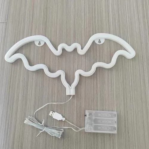 Vista 7 de Letreros de neón de murciélago para dormitorio, mesita de noche, decoración de pared, decoración de Halloween, luces LED de noche, adornos de mesa