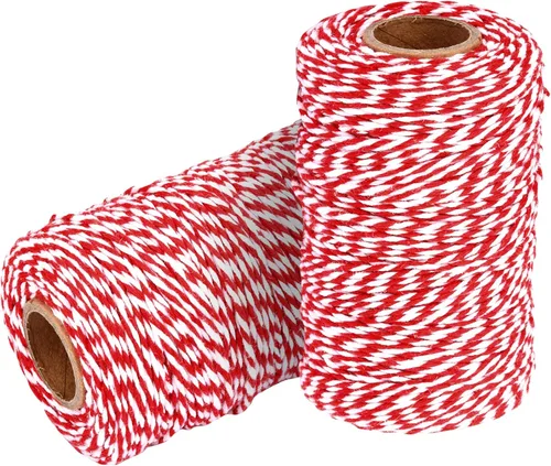 Vista 26 de Cuerda de Hilo de Algodón para Panaderos: 2 Rollos de Cordel para Manualidades Envolver Regalos - 656 Pies de Cordel Negro Blanco para Cocina