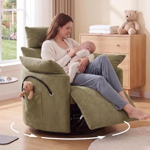 Vista 11 de Silla reclinable eléctrica de pana con USB y reposacabezas ajustable, color Corduroy-gris-eléctrico