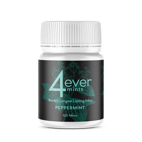 Vista 7 de 4EverMints - Mentas de aliento de liberación de tiempo de 4 horas con sabor a menta (100 tabletas)