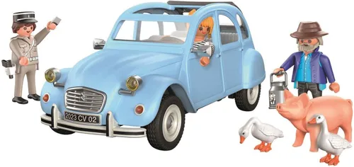 Vista 4 de PLAYMOBIL Classic Car 70640 Citroën 2 CV, pato con capucha extraíble, coleccionable para fanáticos de los coches, juguete para coleccionistas