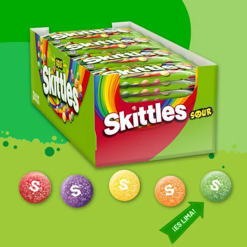 Vista 4 de Bolsa de Skittles para tumbar Original Sour Chewy Candy, Individually Wrapped Full Size Packs, Great for Parties, Events, Sharing and Pantry