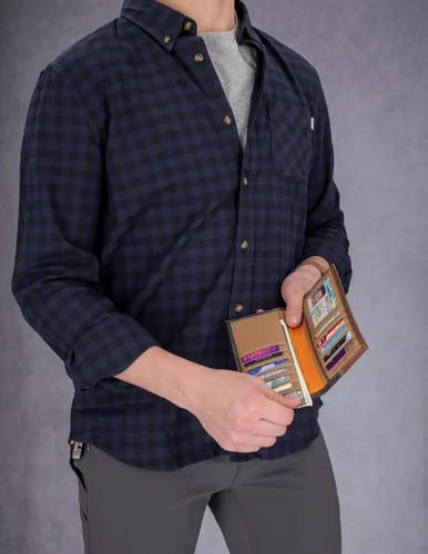 Vista 5 de Timberland PRO Cartera larga de cuero para hombre con RFID