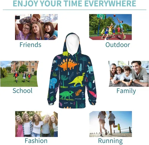 Vista 5 de Sudadera con capucha para niños y niñas, novedosa sudadera con capucha para juegos de dibujos animados