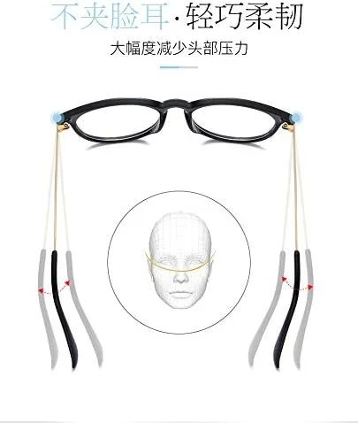 Vista 5 de Kursan Lentes falsos de lente transparente sin receta para mujeres y hombres, lentes redondos retro con marco de metal