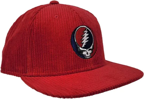 Vista 4 de Ripple Junction Grateful Dead Steal Your Face - Sombrero plano de pana roja para adultos