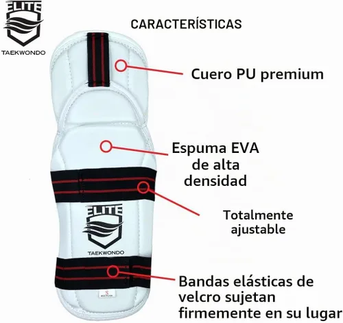 Vista 3 de ELITE - Protector de antebrazo y codo de Taekwondo. Tallas para niños y adultos (protector TKD) cómodo, ligero y protector