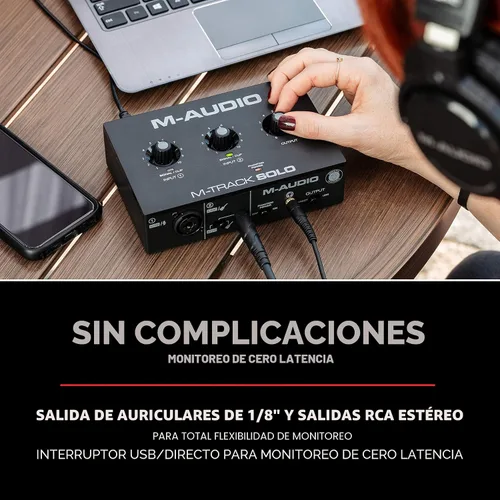 Vista 4 de M-AUDIO M-Track Solo - Interfaz de audio USB, 48 kHz / 1 XLR in (paquete de 8)
