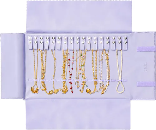 Vista 22 de UnionPlus Travel Necklaces Roll Organizer Anti-Tangle Air Blue Azul aire