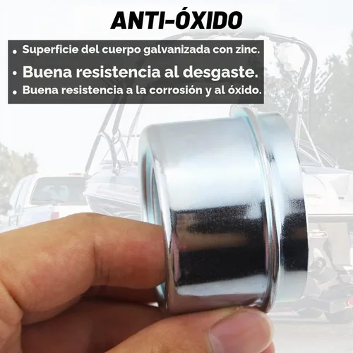 Vista 4 de 2 piezas Tapas Antipolvo de Cubo de Remolque de 1.98'', Tapas de Copa Antipolvo de Cojinete de Eje de Remolque, Cubiertas de Grasa y Tapones de Goma