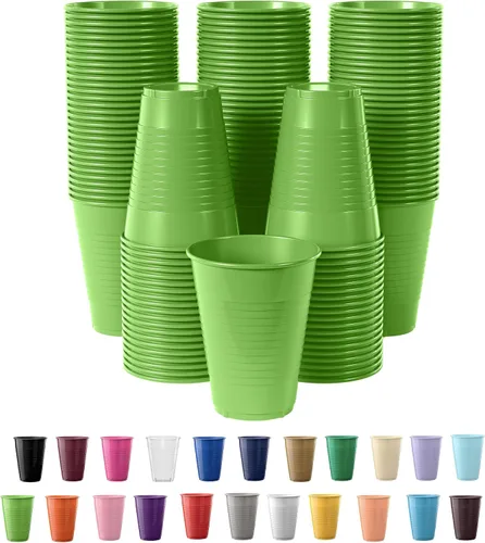 Vista 40 de Party Solids Vasos de plástico negros - 12 onzas, paquete de 100