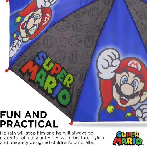 Vista 4 de Nintendo Paraguas para niños, Super Mario para niños pequeños y niños pequeños de 3 a 6 años
