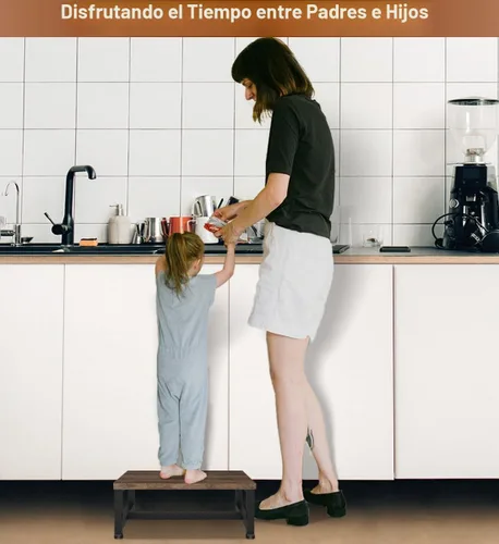 Vista 6 de Taburete de Paso de Madera para Niños Pequeños, Niños y Adultos, Taburetes de Paso Resistentes con Capacidad de Carga de 300 Libras, Taburete