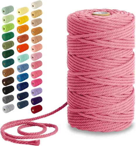 Vista 100 de Nook Theory Hilo de macramé de 3mm 109 yardas - Cuerda de macramé suave de 4mm, 5mm perfecta para nudos - Suministros de macramé para colgadores
