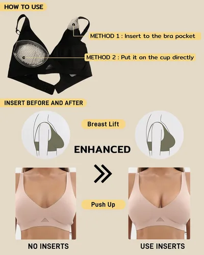 Vista 5 de Niidor Almohadillas de silicona de malla transpirable, levantador de copa de pecho invisible de gel transparente, acolchado impermeable, adecuado
