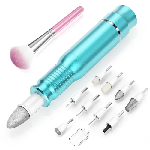 Vista 12 de Subay Kit profesional de manicura y pedicura, juego de taladro eléctrico para uñas con pantalla LED, 25000 RPM, 11 accesorios más 20 bandas