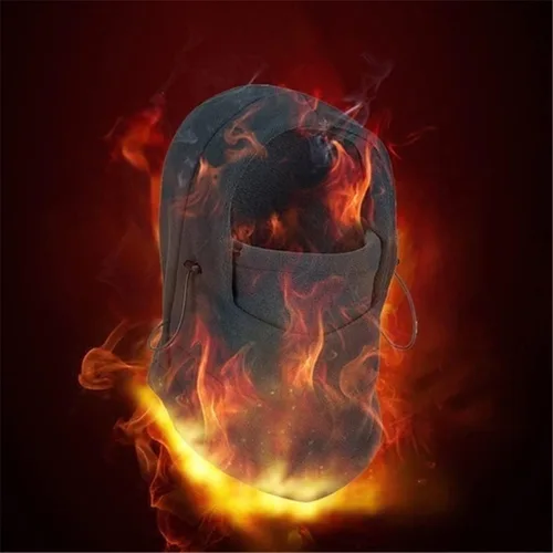 Vista 3 de SDGH - Bufandas unisex para senderismo al aire libre, gorro cálido de invierno, pasamontañas de forro polar térmico con capucha, calentador