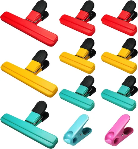 Vista 8 de Paquete de 11 clips para bolsas de alimentos para paquetes de alimentos, bolsas de almacenamiento de papas fritas, resistentes para aperitivos, 6
