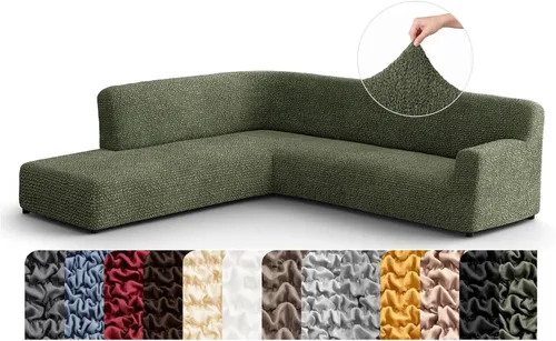 Vista 48 de PAULATO BY GA.I.CO. Funda de sofá modular, funda para sofá chaise longue en forma de L, fundas lavables para sofá esquinero, funda elástica de Gris