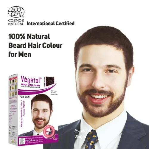 Vista 4 de Vegetal Bio Colour - Experimenta el tinte de cabello castaño oscuro para hombres, sin amoníaco, libre de PPD, 100% orgánico y herbales, tinte