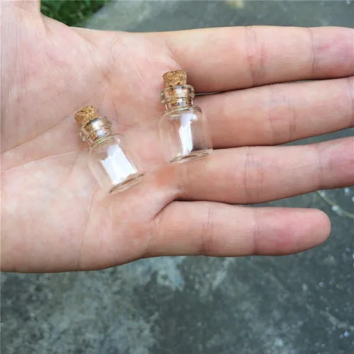 Vista 7 de Botellas de vidrio de 0.1 fl oz Botellas pequeñas con corchos Mini frascos de vidrio para embalaje Regalo 50 unids/lote