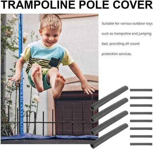 Vista 4 de Angoily Cubiertas para poste de trampolín, 12 piezas, fundas de tubo de espuma protectora, repuesto de 15.7 in, tubo de esponja anticolisión