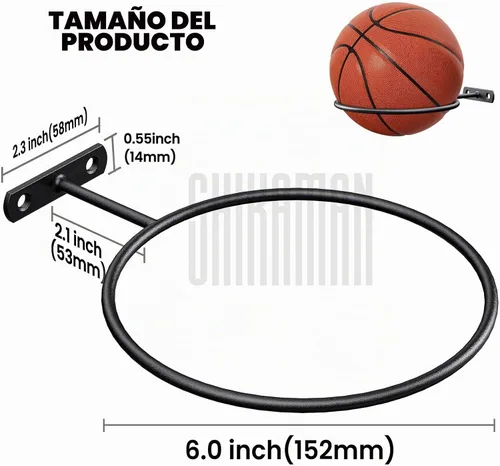 Vista 4 de Ball Holder Wall Mount Bulk,Basketball Football Stand Ball Storage
