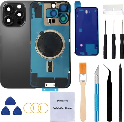 Vista 29 de Reemplazo de cristal trasero OEM para iPhone Xs de 5.8 pulgadas con kit de herramientas de reparación y adhesivo preinstalado (Oro)