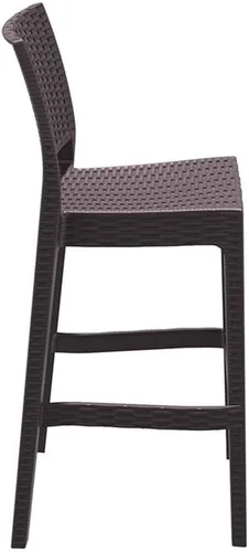 Vista 4 de Compamia Jamaica - Taburete de bar de resina Wickerlook para patio, color marrón (juego de 2)