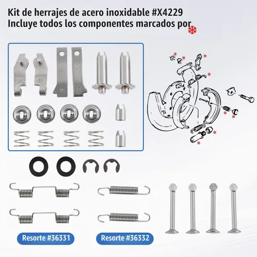 Vista 4 de Parking Brake Hardware Kit Compatible with Chevy Corvette C2 C3 1965-1982 Acero Inoxidable LH & RH