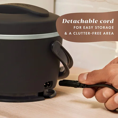 Vista 7 de Crock-Pot Fiambrera eléctrica y lonchera eléctrica, calentador de alimentos portátil para viajes, automóvil, para llevar, 20 onzas, regaliz negro