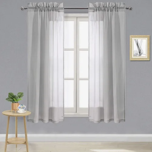 Vista 125 de DWCN Cortinas Transparentes Aqua de Voile Semitransparente con Bolsillo para Barra para Dormitorio y Sala de Estar, 36 x 36 pulgadas de Largo, Juego