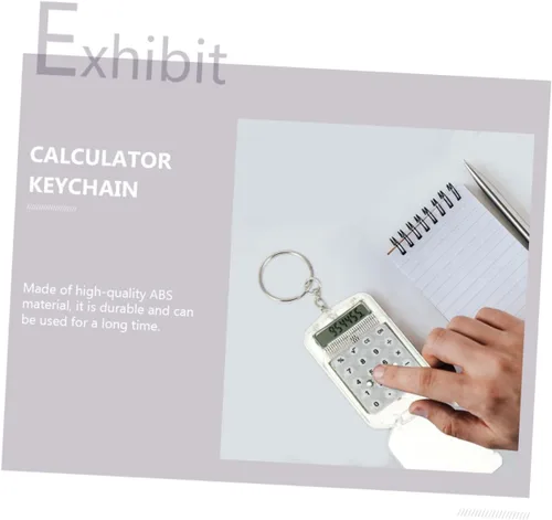 Vista 6 de NUOBESTY 4pcs Calculadora Llavero Mini Calculadora Básica Cuatro Funciones Material Portátil Estudiante